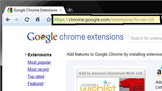 Адресная строка браузера Google Chrome